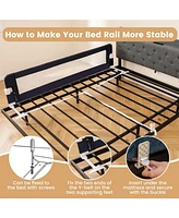 Slickblue Kids Swing-Down Foldable Bed Rail Guard with Safety Strap Adjustable
