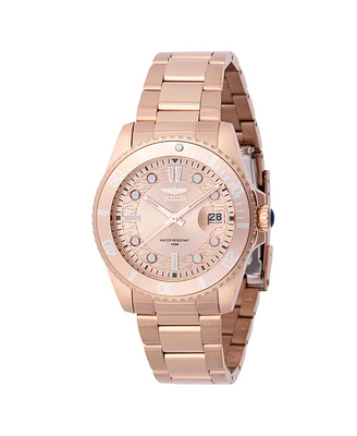 Invicta Women's 46685 Pro Diver Quartz 3 Hand Rose Gold Dial Watch