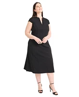 Maggy London Plus Short-Sleeve A-Line Dress
