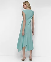 Dkny Women's Sleeveless Side-Slit Asymmetric-Hem Dress