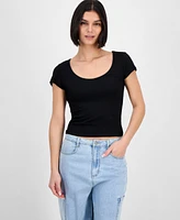 Derek Heart Juniors' Scoop-Neck Layered T-Shirt, Pack of 2