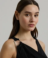 Lauren Ralph Women's Ring-Trim Jersey Cowlneck Gown