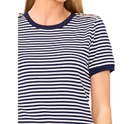 CeCe Women's Striped Ringer Baby T-Shirt