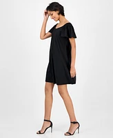 Robbie Bee Women's Off-The-Shoulder Swing Dress