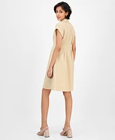 julia jordan Women's Pintuck-Waist Shirtdress