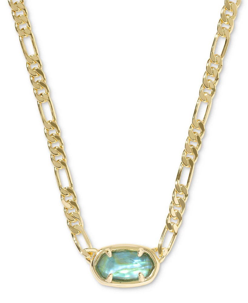 Kendra Scott Gold-Tone Elisa Figaro Chain Short Pendant Necklace, 16" + 3" extender
