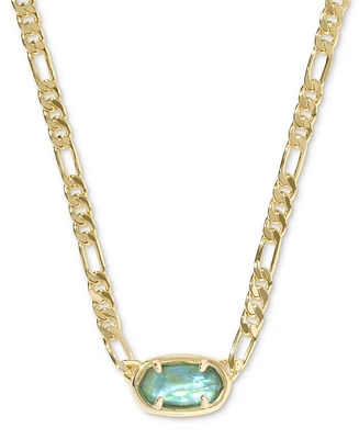 Kendra Scott Gold-Tone Elisa Figaro Chain Short Pendant Necklace, 16" + 3" extender