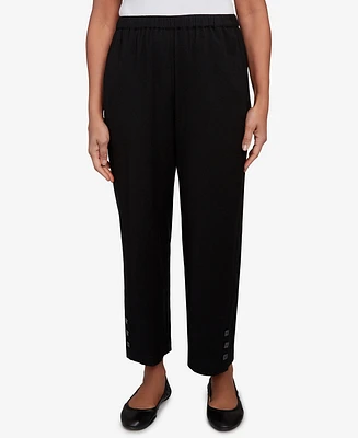 Alfred Dunner Women's Santa Barbara Button Cuffed All Around Elastic Ankle Pants