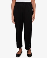 Alfred Dunner Women's Santa Barbara Button Cuffed All Around Elastic Ankle Pants