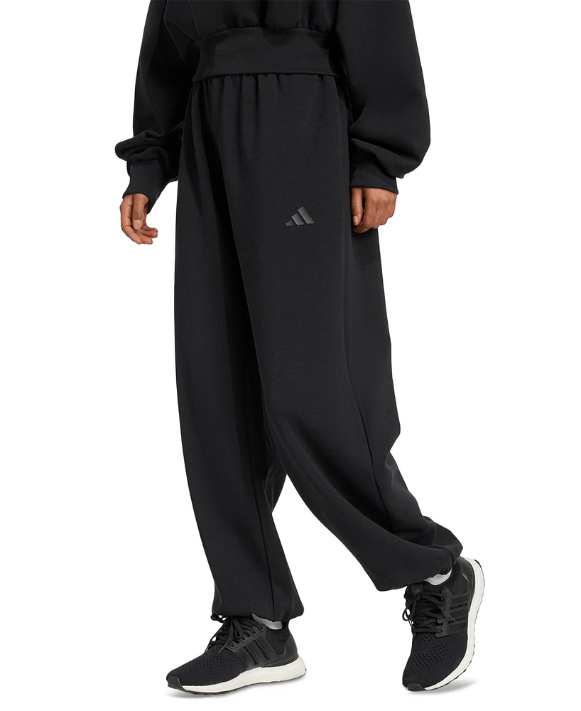 adidas Women's Soft Lux Loose Mid-Rise Pull-On Pants