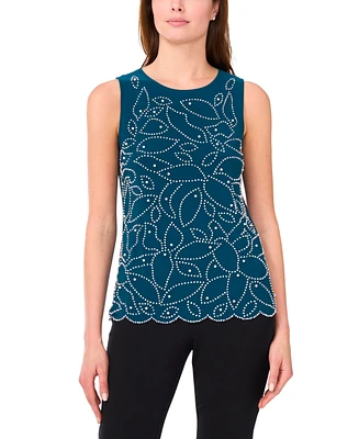 Msk Women's Scalloped-Hem Tank Top