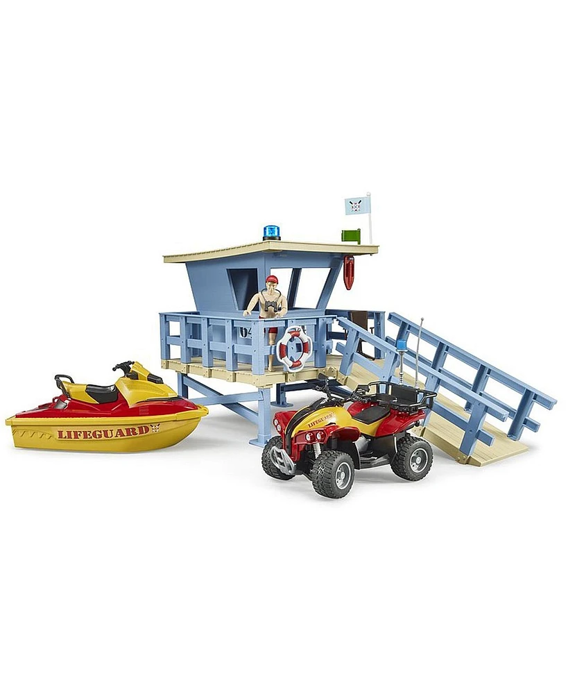 Bruder Bworld1/16 Life Guard Station with Quad and Personal Water Craft