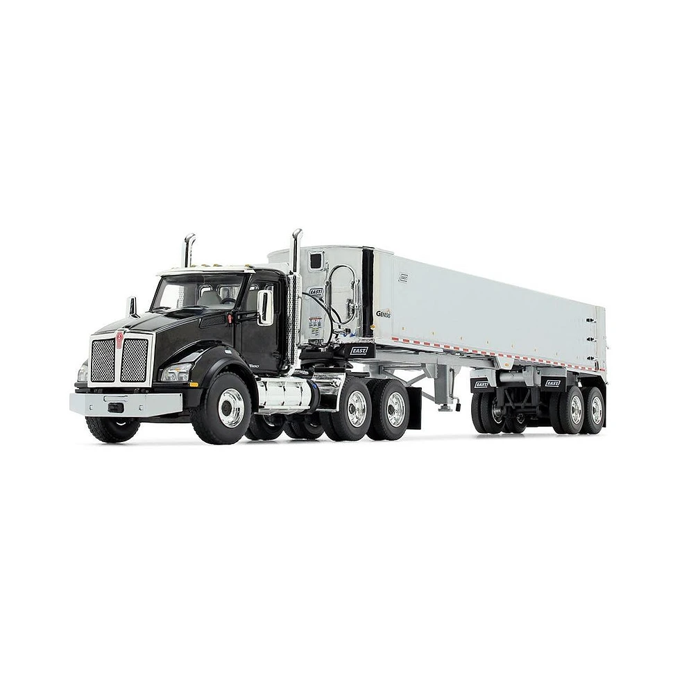 1/50 Kenworth T880, Black And Chrome, With East Genesis End Dump Trailer By First Gear
