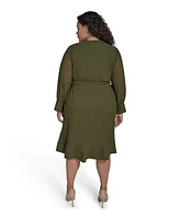Eliza J Plus Pleated Chiffon Dress