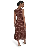 Jessica Howard Women's Sleeveless Mesh Midi Dress