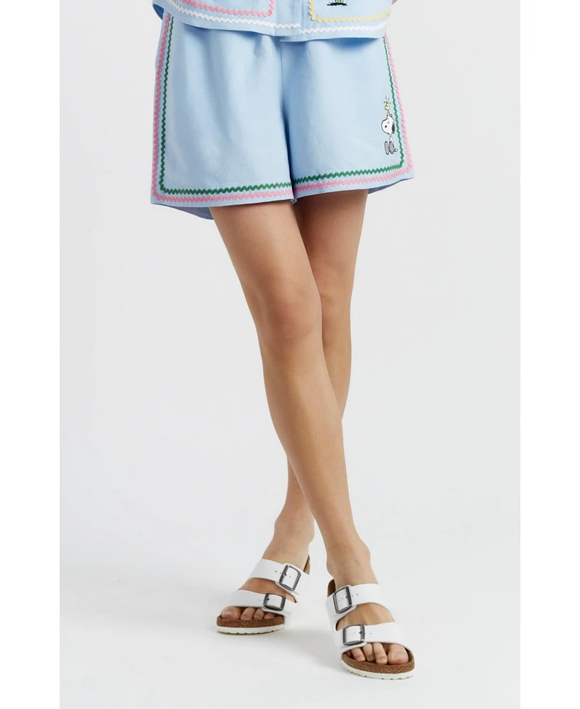 Chinti & Parker Women's Linen-Cotton Peanuts Vacation Shorts
