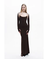 Nocturne Women's Maxi Dress with Glove Accessory