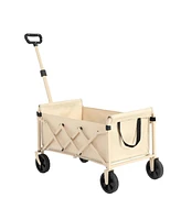 Mondawe Heavy Duty Folding Beach Wagon with Wheels