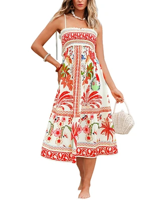 Cupshe Women's Retreat Tropical Midi Beach Dress