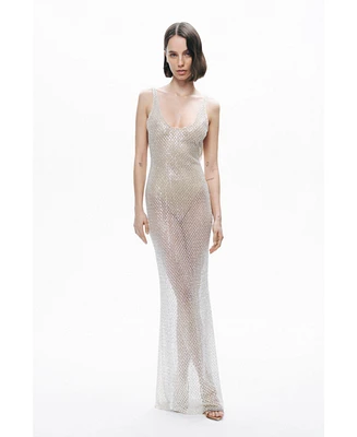 Nocturne Women's Beaded Embroidered Maxi Dress