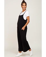 Pinkblush Maternity Black Sleeveless Pocketed Wide Leg Jumpsuit
