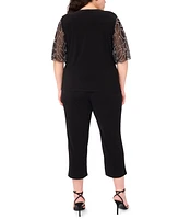 Msk Plus Short-Sleeve V-Neck Top