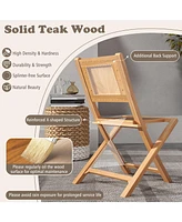 2-Piece Outdoor Dining Chairs with Slatted Seat for Durable and Stylish Patio Seating