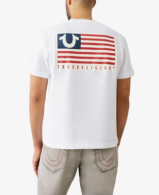 True Religion Men's Short Sleeve Horseshoe Flag T-Shirt