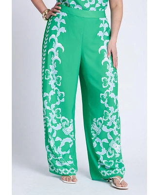 Eloquii Plus Placed Print Pull On Pant