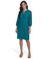 Jessica Howard Petite 3/4-Sleeve Lace Shift Dress