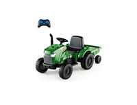 12V 2-in-1 Kids Ride On Tractor with Trailer and 3-Gear Shift