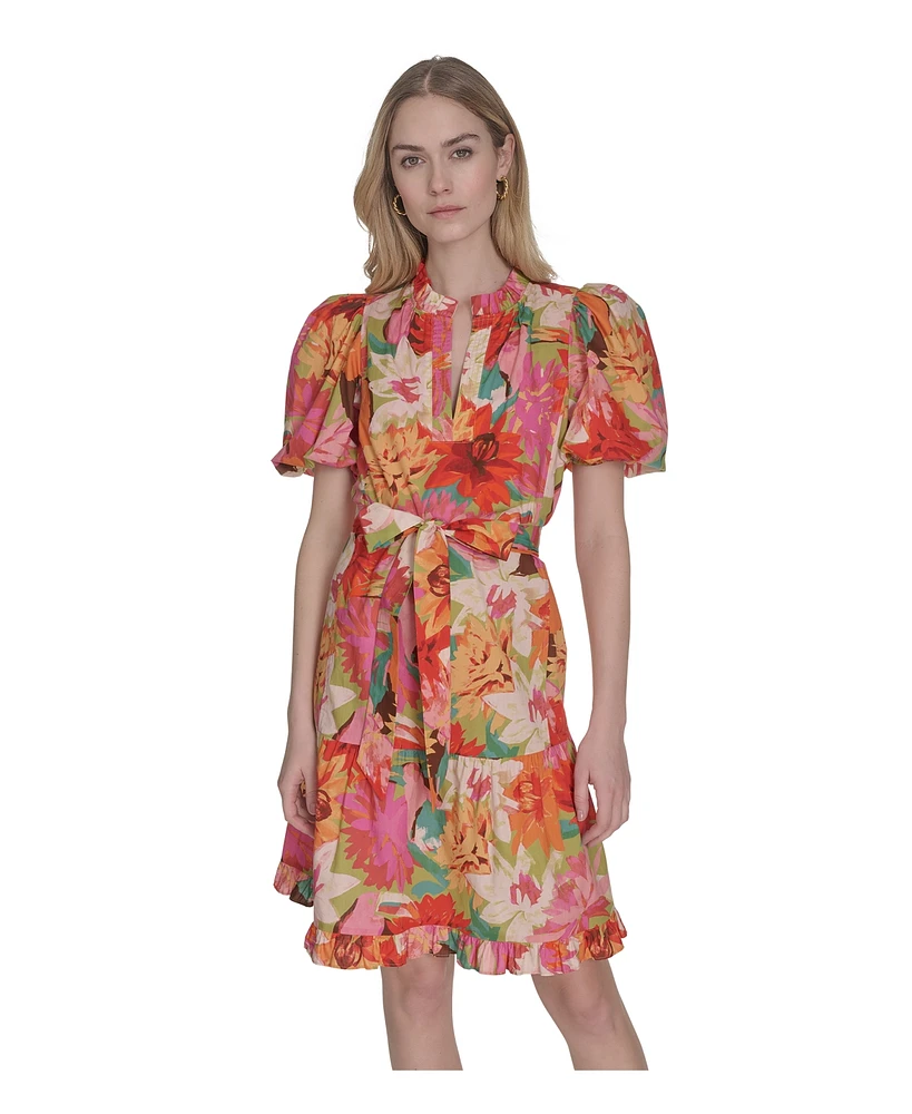 Vince Camuto Women's Cotton V-Neck Dress