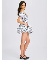 Miss Circle Women's Umika Polka Dots Bubble Hem Mini Dress
