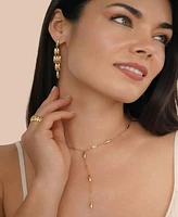 Ettika Oval Dome Baguette Diamond Shape Dangle Earrings