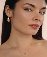 Ettika Oval Dome Baguette Hoop Earrings