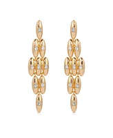Ettika Oval Dome Baguette Diamond Shape Dangle Earrings
