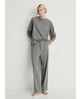 Mango Women's 2-Piece Plain Cotton Pajama Set