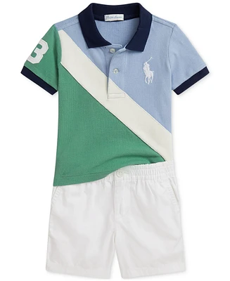 Polo Ralph Lauren Baby Boys Mesh Shirt & Twill Short Set