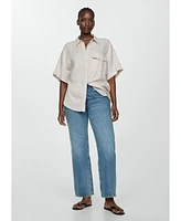 Mango Women's Pocket Linen Shirt