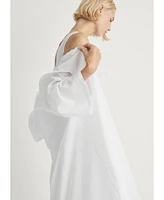 Mango Women's Lace Detail Cotton Robe