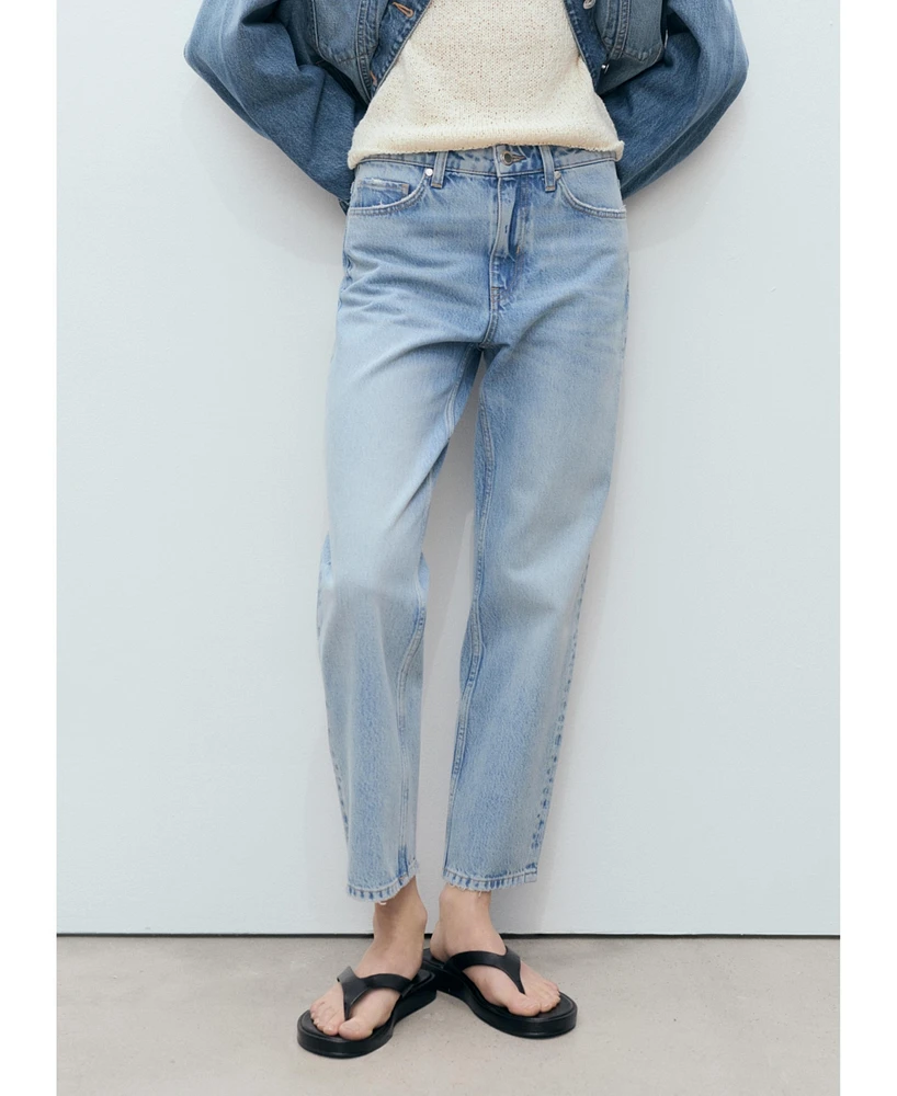Mango Women's Mid-Rise Straight Jeans