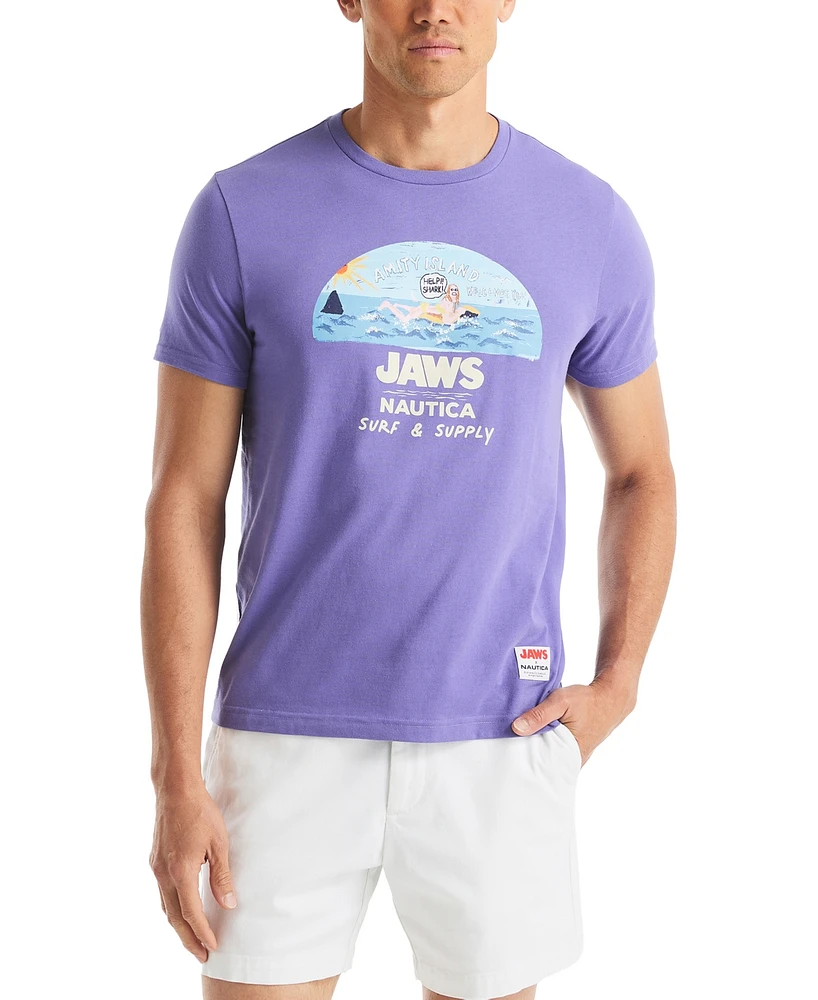 Jaws x Nautica Men's Classic-Fit Graphic T-Shirt