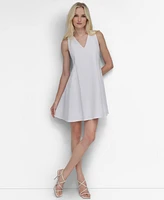 Dkny Women's V-Neck Sleeveless A-line Dress