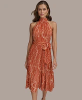 Donna Karan New York Women's Halter Chiffon A-Line Dress