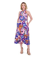 Eliza J Women's Printed Halter Midi Dress