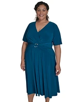 Jessica Howard Plus V-Neck Jersey Midi Dress