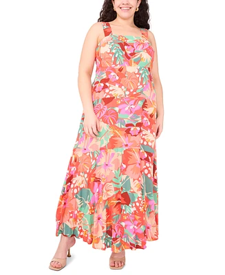 Msk Plus Printed Challis Sleeveless Maxi Dress