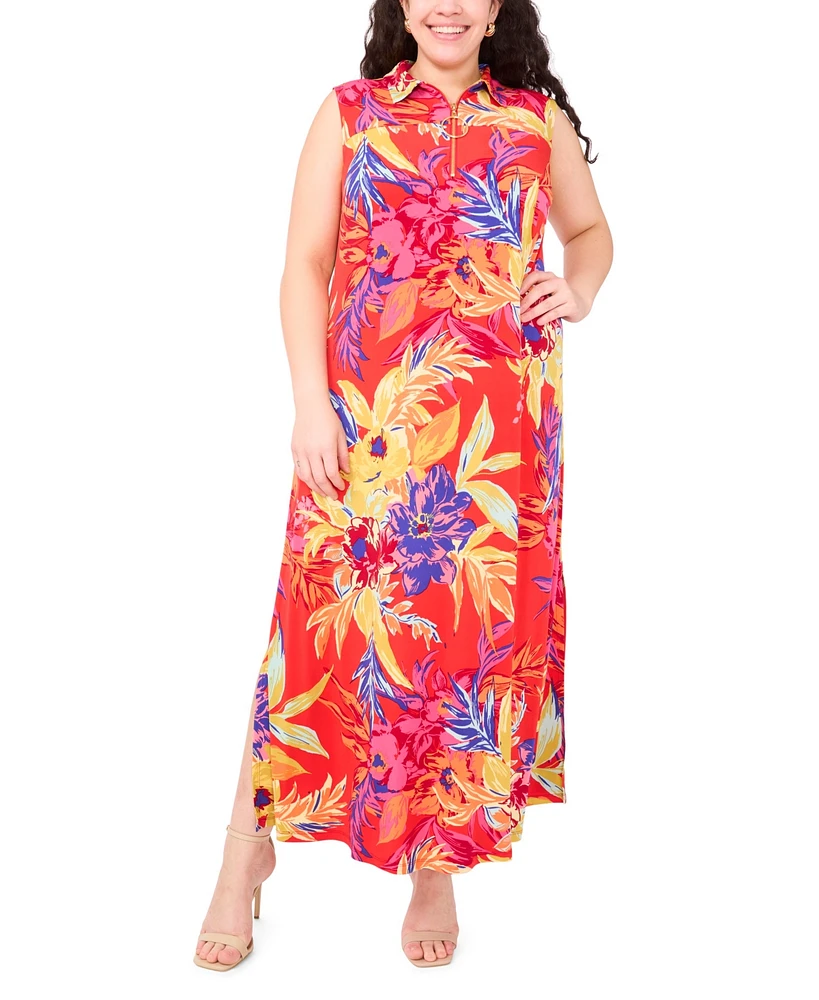 Msk Plus Printed Jersey Sleeveless Maxi Dress
