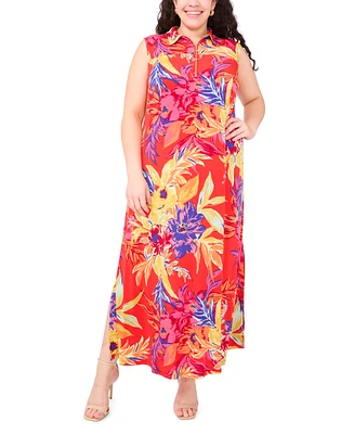 Msk Plus Printed Jersey Sleeveless Maxi Dress