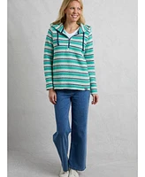 Weird Fish Women's Ally 1/4 Zip Stripe Hoodie